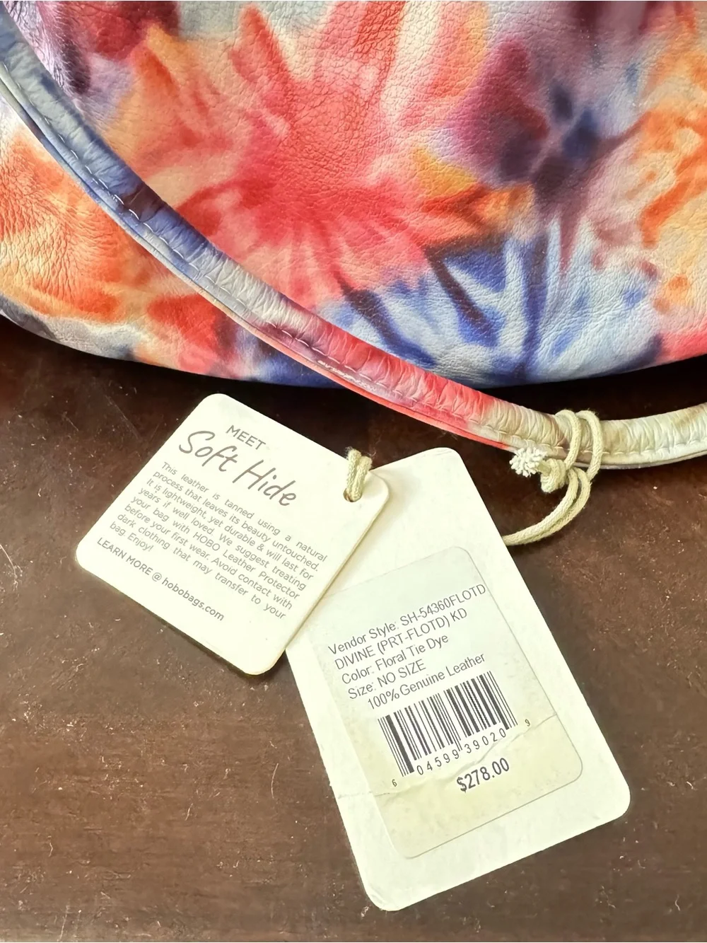 HOBO International Floral Leather Shoulder Bag NWT Slouchy Multi Color Purse